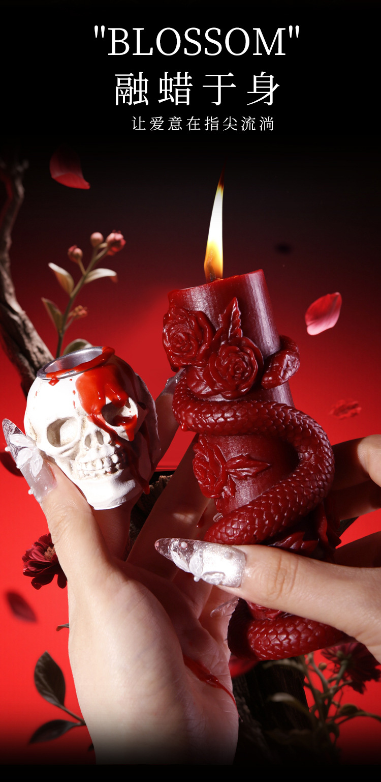 Low-Temperature Soy Wax Massage Candle for Couples, Wine Red, Unscented Aromatherapy — detail image 15