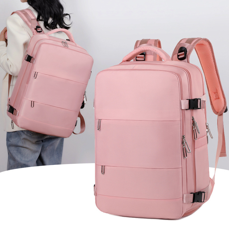 Women's and Men's New Model Dual-Shoulder Bag Large Capacity Travel Bag Multi-Layer Double Zipper Casual Backpack Laptop Bag