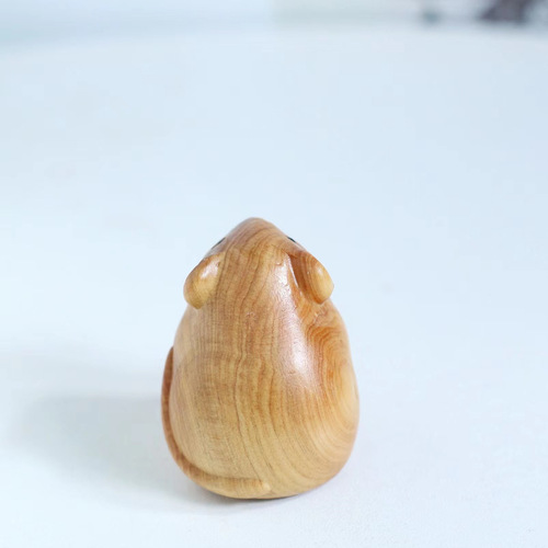 Clay Paulownia Wood Carving Cute Mouse Handheld Artwork Twelve Zodiac Keychain Mobile Phone Pendant Craftsmanship Desk Ornament