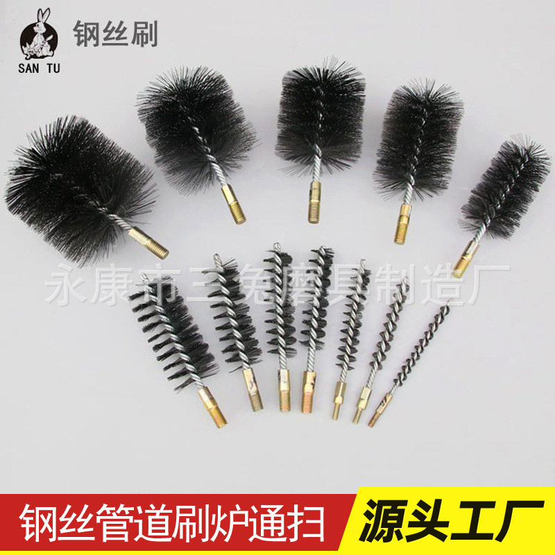Tubo industrial Cepillo de alambre Cepillo de Cenicero de tubería Cepillo de eliminación de óxido Cepillo de alambre de molienda Máquina de cepillo de bobinado Cepillo de alambre de hierro