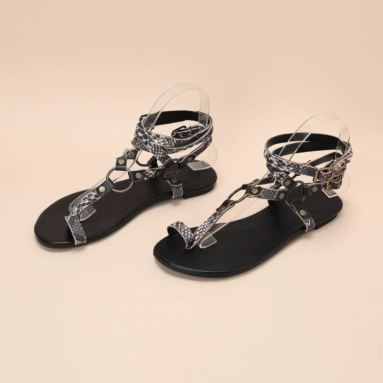 Женская обувь больших размеров Amazon 2022 летние новые римские сандалии женские модные шлепанцы на плоской подошве