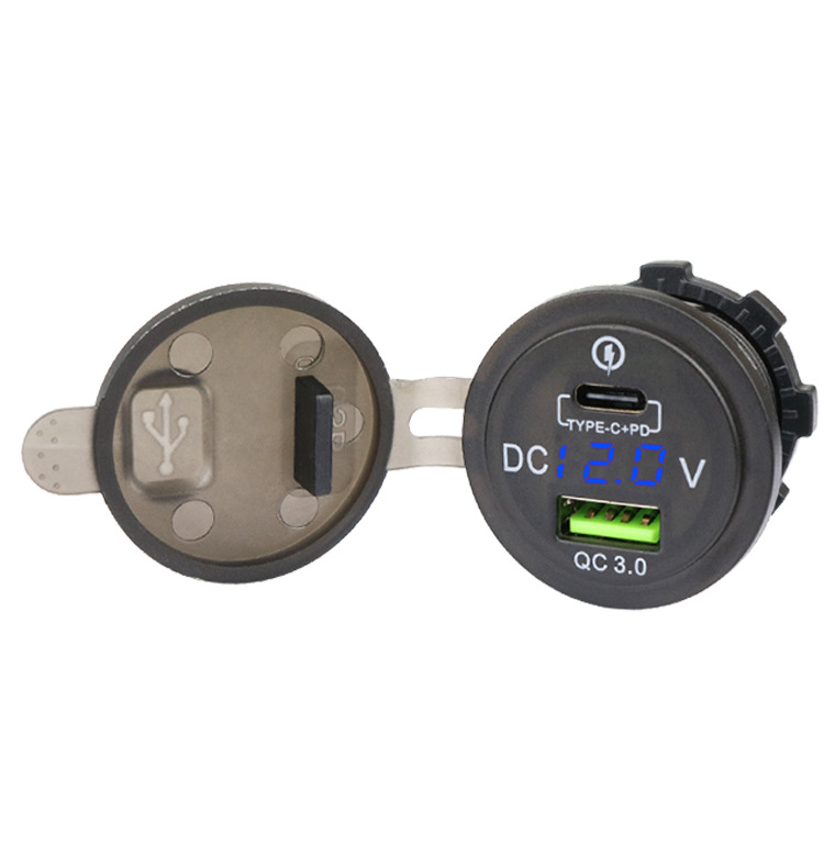 Motorcycle Car Modified Car Charger Qc3.0 +Pd Charger Type-C Port Smart Shunt USB Car Charger