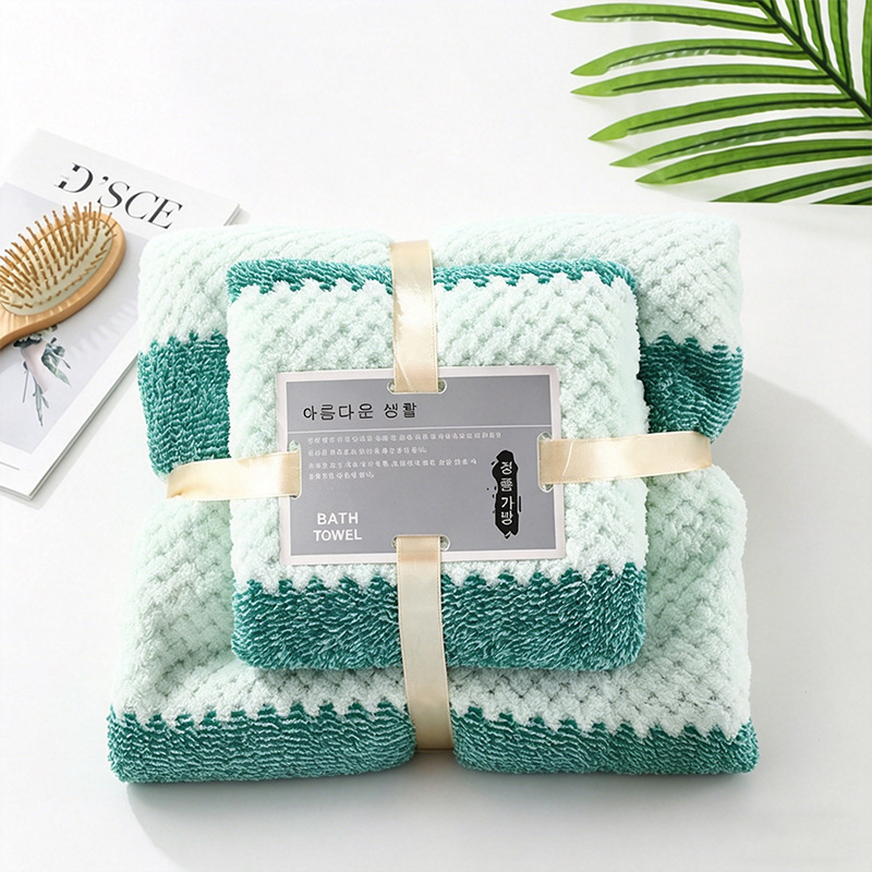 Gran al por mayor coral vello toalla de baño gran ancho estrella toalla de compras de toalla absorbente doméstica conjunto de toallas de baño