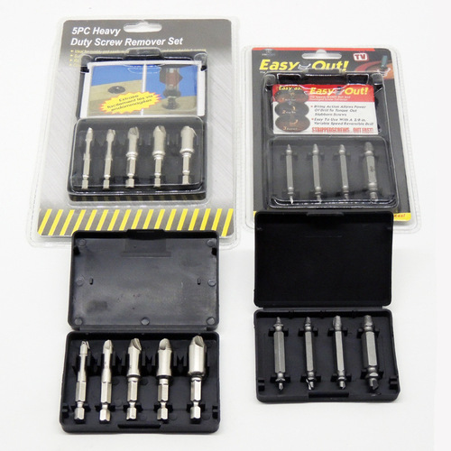 4PC Screw Extractor Set, Dual-Head Screw Extractor, Slip-Ear Screw Extractor, Bolt Extractor