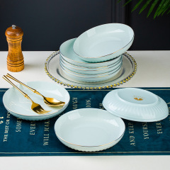 景德鎮陶瓷盤子餐具簡約方盤圓盤飯盤創意北歐餐盤家用日式高顏值