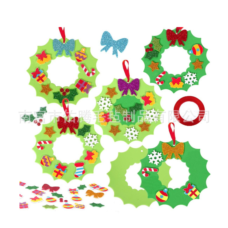 创意圣诞装饰毛毡圆形花环派对用品圣诞节吊饰圣诞树吊牌挂件礼物