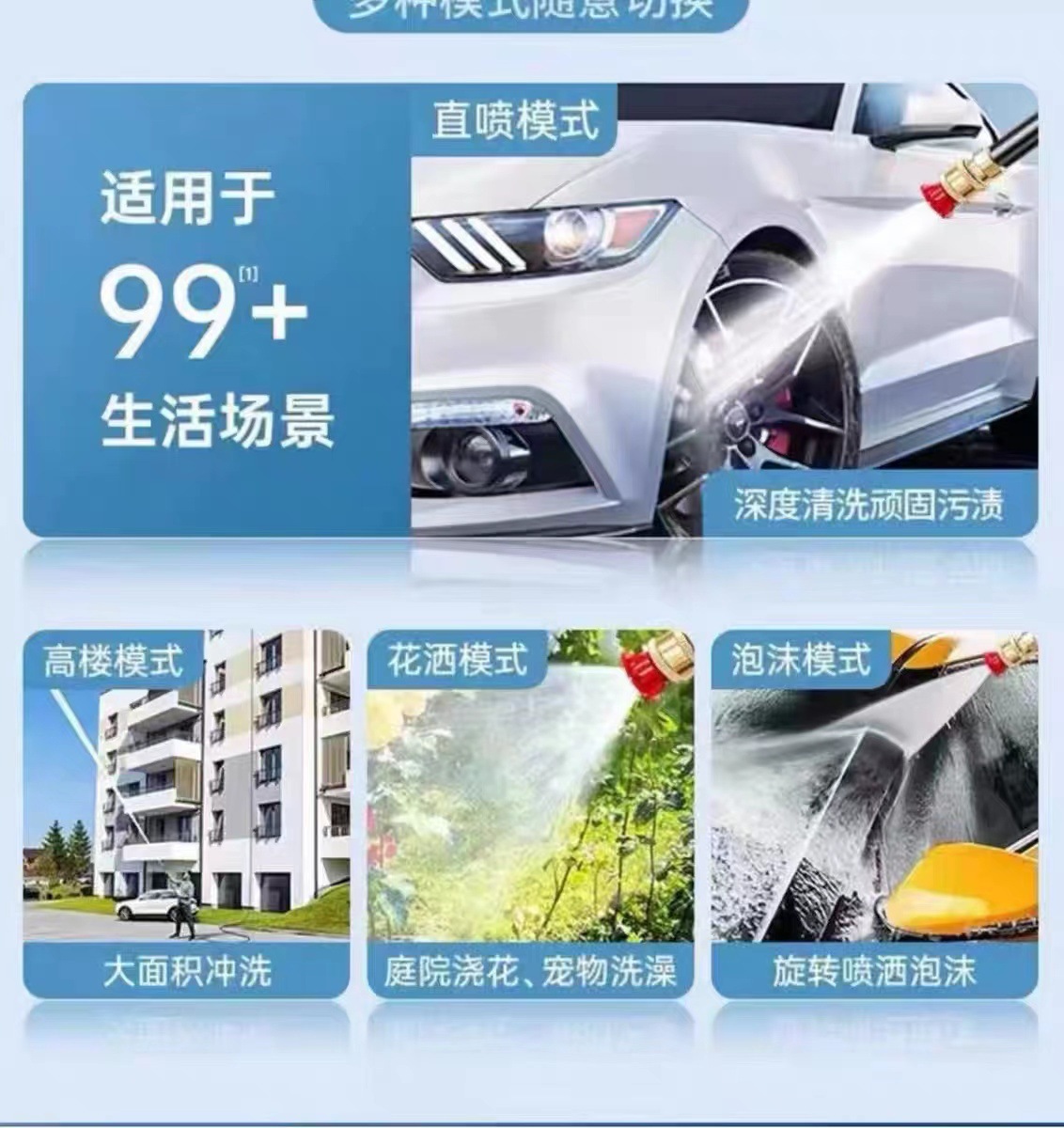 Wireless High-Pressure Car Wash Water Gun, Lithium Battery Cleaning Machine, Water Spray Gun, Dual-Battery Car Wash Pump, Water Hose