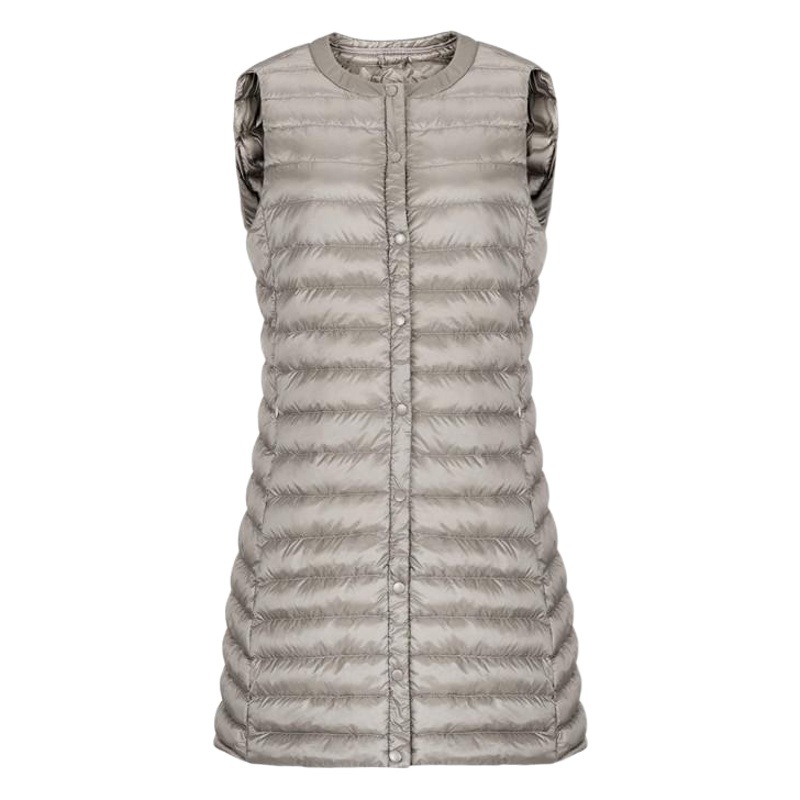 Chaqueta de Plumón Ligera para Mujer, Estilo Transfronterizo 2025, Largo Medio, Corte Holgado, Estilizadora, Versátil, con Botones, a la Moda.