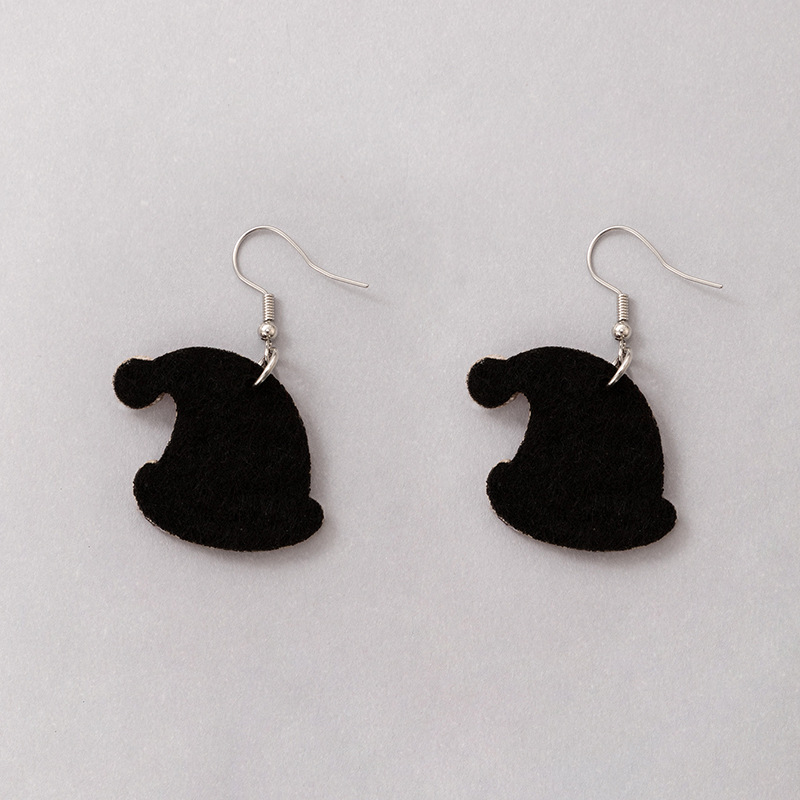 European and American new red Christmas hat ear hook irregular hat earrings