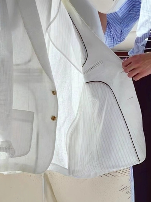 新款亚麻短外套女2025早秋复古宽松慵懒风高级感休闲质感西服上衣|undefined