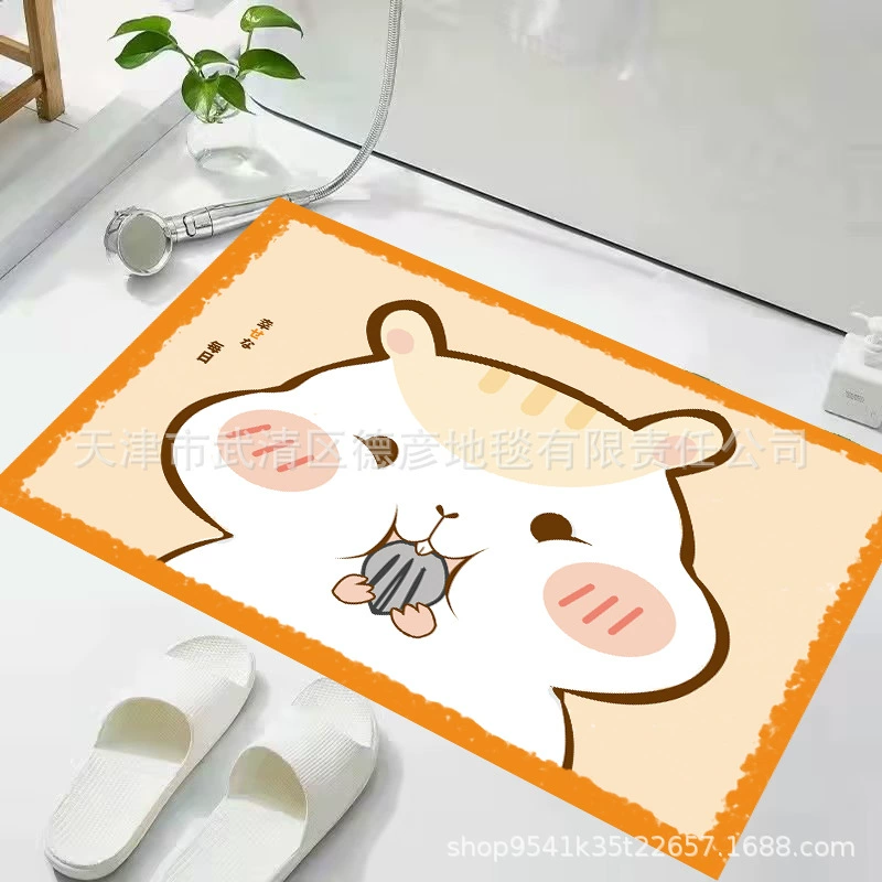 Неслизанный мультяшный коврик для кровати, водопоглощающий