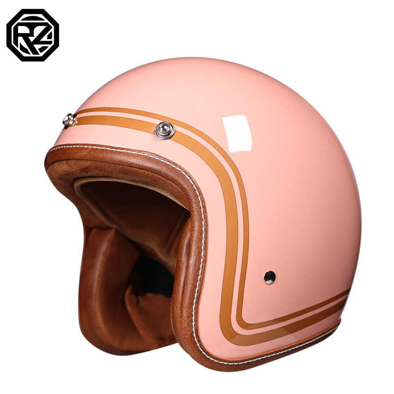 ORZ casco de motocicleta retro hombres y mujeres medio casco de motocicleta gorra 3/4 casco flash 300 3C certificación
