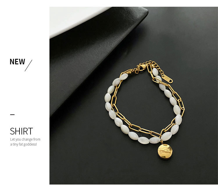 Fashion Geometric Titanium Steel Patchwork Bracelets 1 Piece