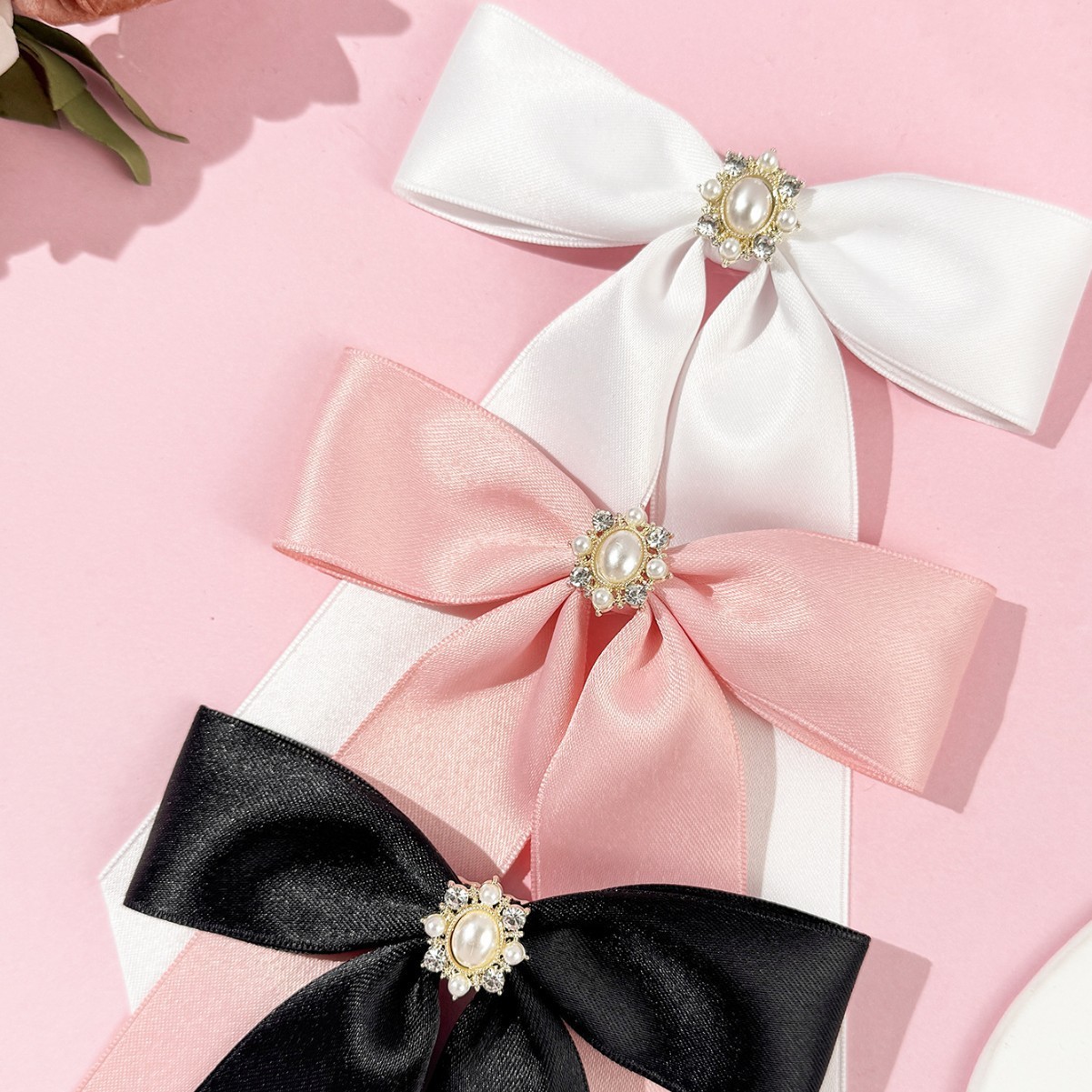 Ribbon Material Lady Sweet Women's Bow Knot Ribbon Hair Clip
