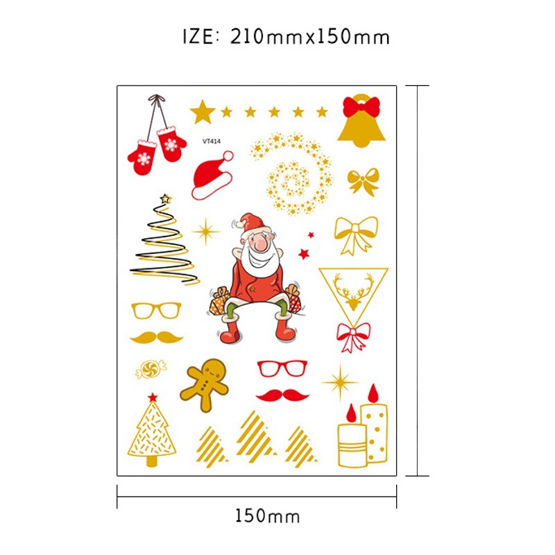 Protección del Medio Ambiente caliente metal tatuaje pegatinas Santa Claus fiesta carnaval personalidad divertida barba tatuaje al por mayor