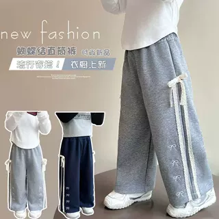 女童春秋装裤子2026新款洋气女宝宝休闲可爱裤韩系卫裤直筒裤外贸
