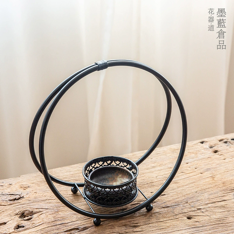 Железная маленькая Цветочная корзина в форме цветочной посуды винтажная дзен Китайская японская Цветочная композиция посуда новое украшение китайского чайного коврика