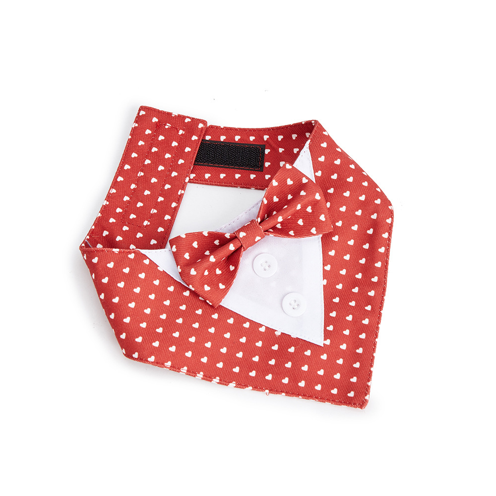 TANPOPO transfronterizo nuevo amor adorable mascota fiesta decoración traje mascota toalla de saliva bufandas triangulares