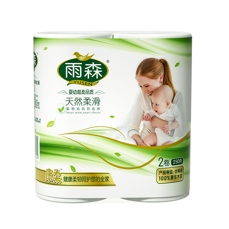 雨森加粗六层中长妇婴双卷卫生纸卷纸巾婴儿柔软家用实惠月子宿舍|undefined
