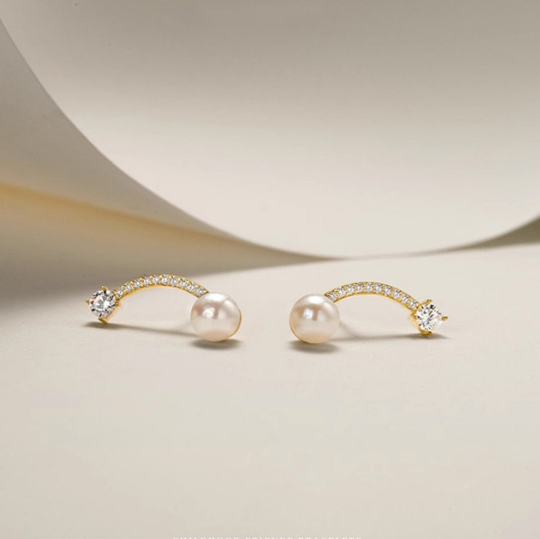 Pendientes de cuentas de concha color dorado 00397