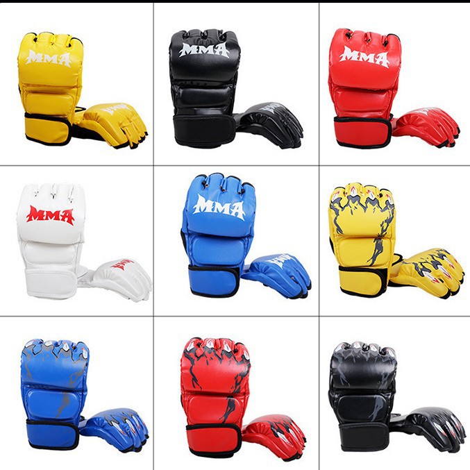 Boxing Gloves Half-Finger Sanda Boxing Fighting Training Gloves Muay Thai Fighting Men's and Women's Sandbag-Resistant Boxing Gloves