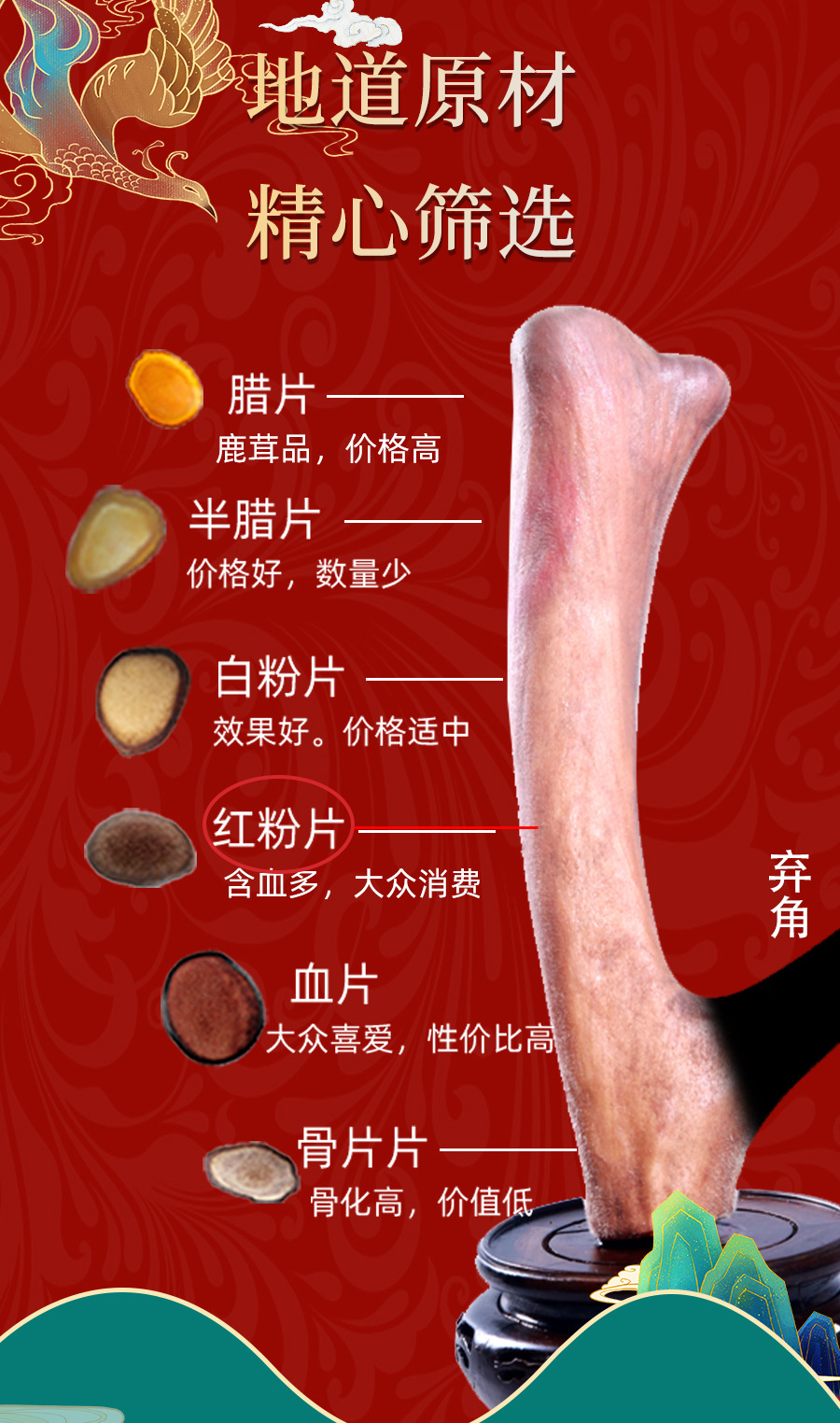 Dried Deer Antler Slices Hong Fen Pian 20g Gift Box Jilin Origin Traditional Herbal Use quality and texture