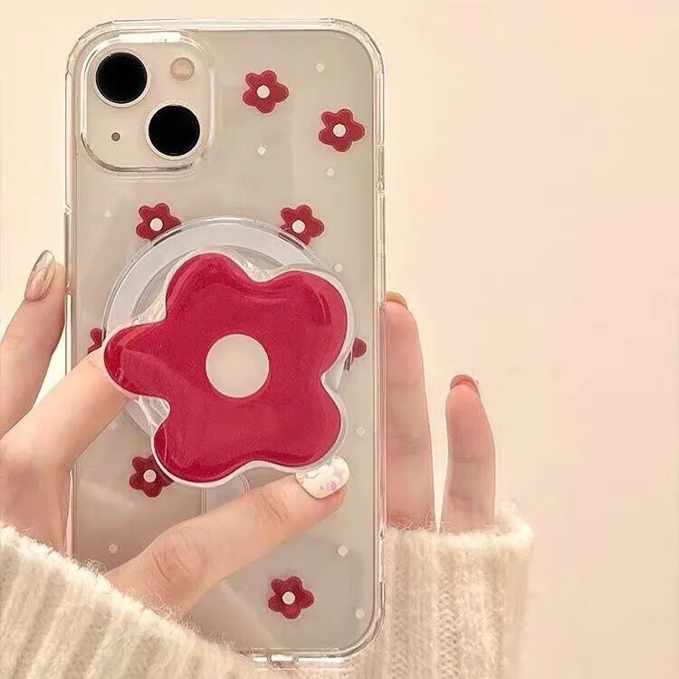 Flowers for Samsung s23fe phone case s25ultra/s24plus/s21 magnetic s22 full package a35/55