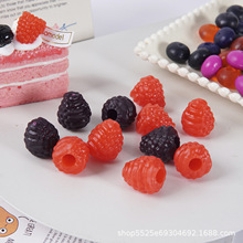 草莓片模型塑料大树莓假水果蔬菜道具玩具橱柜迷你装饰配件摆设