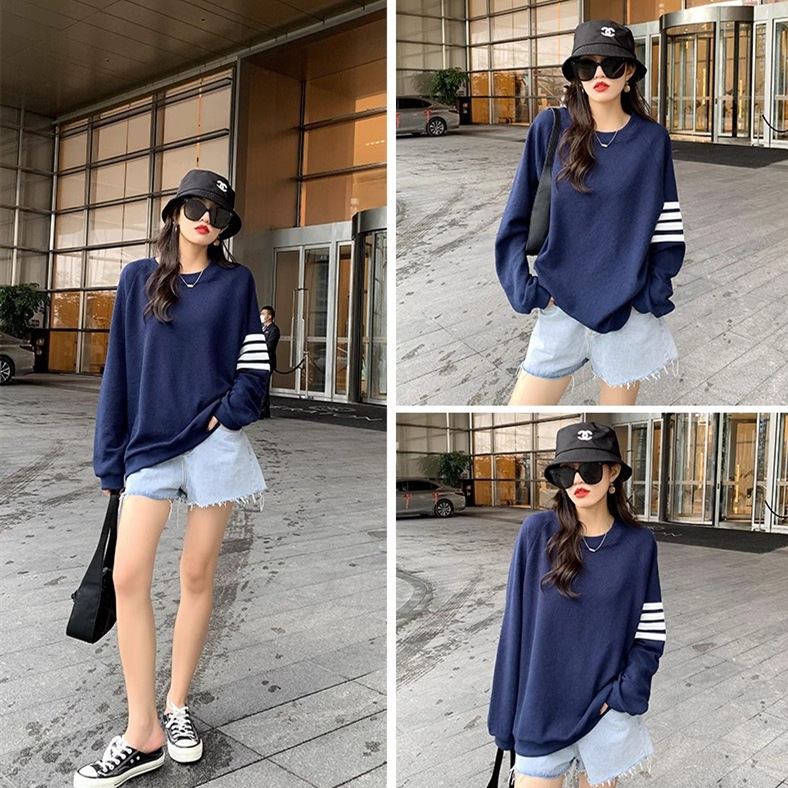 Autumn Waffle Sweatshirt Round Neck Long Sleeve Women's Sweatshirt Fashion Casual Loose Large Size Street Stall Supply Wholesale Autumn Waffle Sweatshirt Round Neck Long Sleeve Women's Sweatshirt Fashion Casual Loose Large Size Street Stall Supply Wholesale