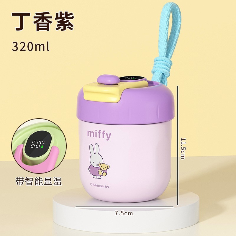 ミッフィーステンレス保温カップ高颜値コーヒーカップ陶磁器ダブル飲料カップ携帯アニメストローカップ卸売り|undefined