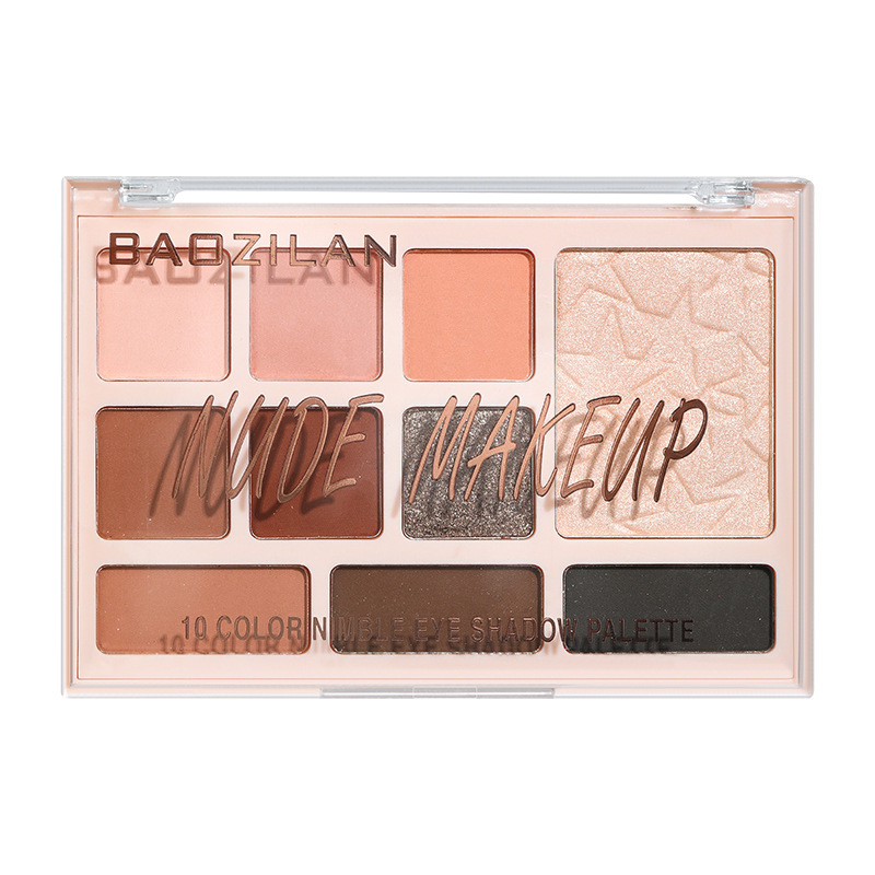 BZL paleta de sombras de ojos de diez colores color té con leche color tierra nacarado mate fácil de colorear maquillaje para principiantes sombra de ojos transfronteriza ins