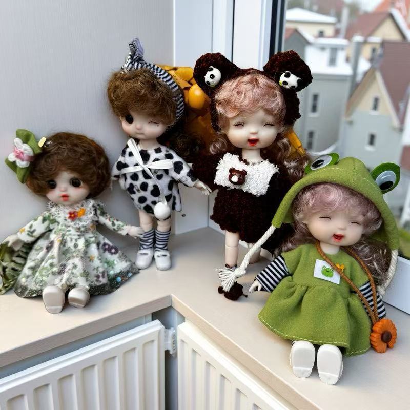 Hengchao Confused Barbie Joint Doll Set Girl Birthday Gift 16 Sets 8 Dress-Up Toys cm Ob11