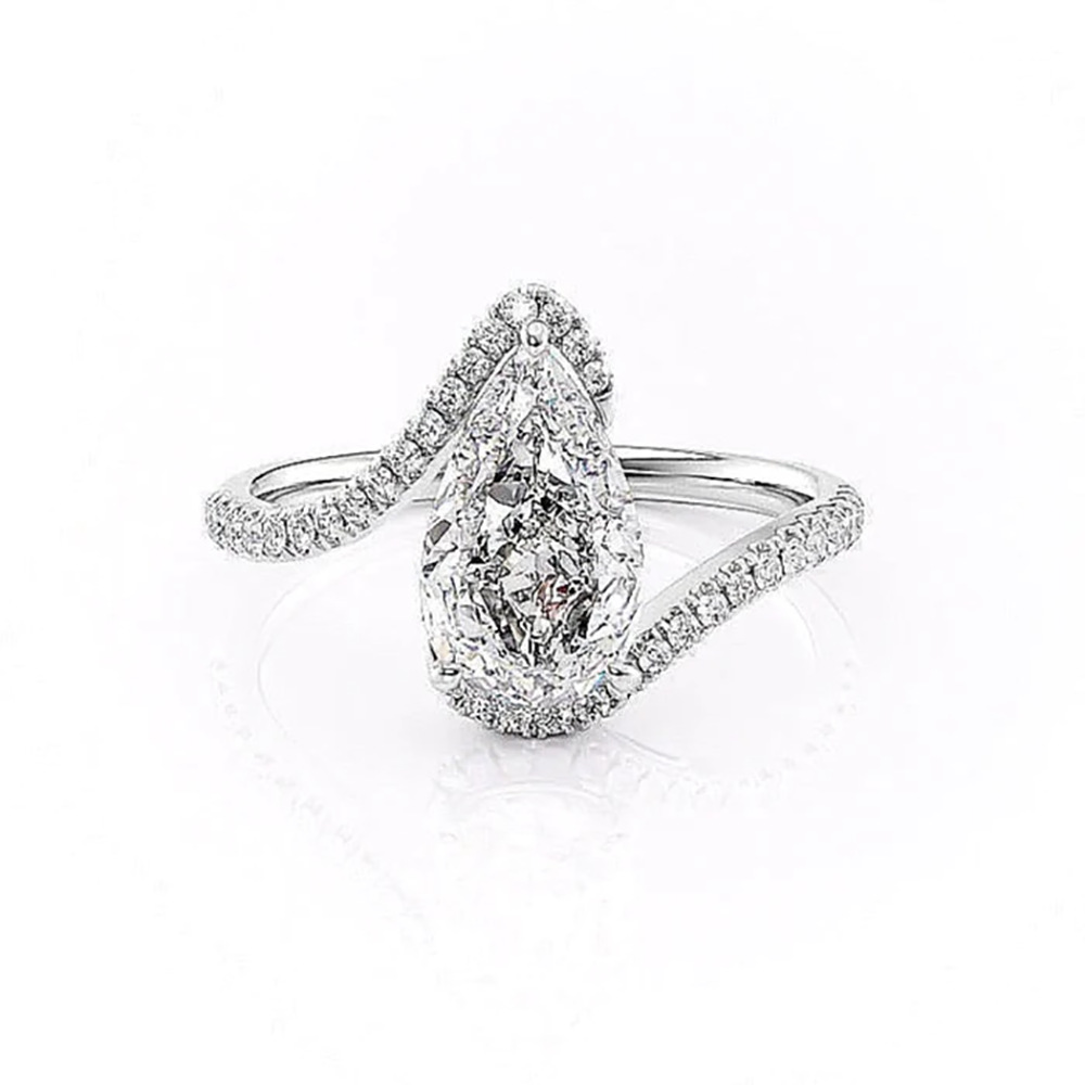 Bague en zircon en forme de goutte d'eau en forme de poire 8 * 12 incrustée à la main, vente chaude et explosive, nouvelle bague créative pour femme_voghion.com
