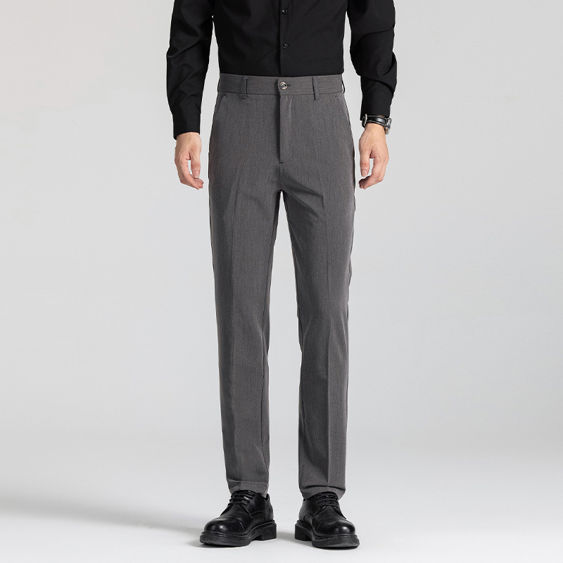 Pantalones para hombres delgados pantalones casuales de primavera y otoño pantalones rectos pantalones negros sueltos pantalones de traje para hombres