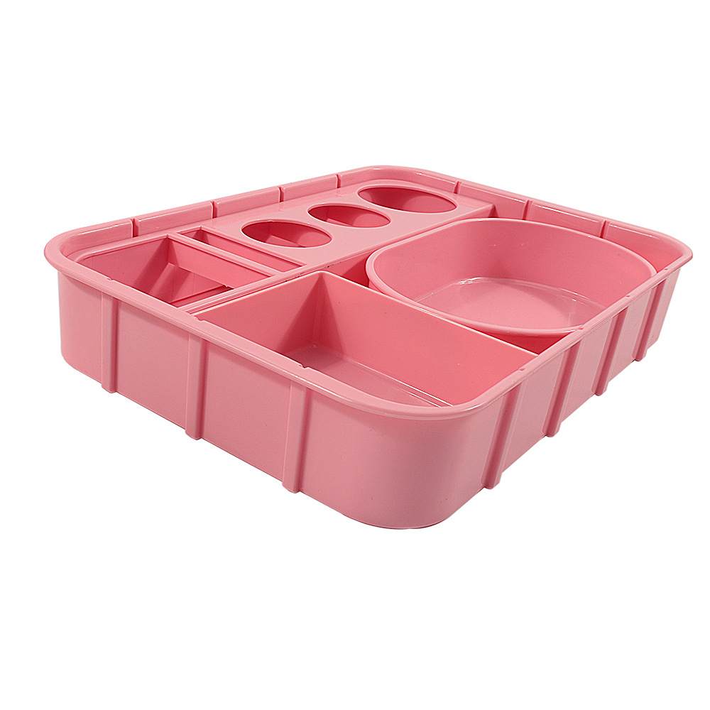 Nuevo juego de placa de trabajo rosa bandeja de joyería de acero inoxidable herramientas de uñas cosméticos bandeja de almacenamiento de metal