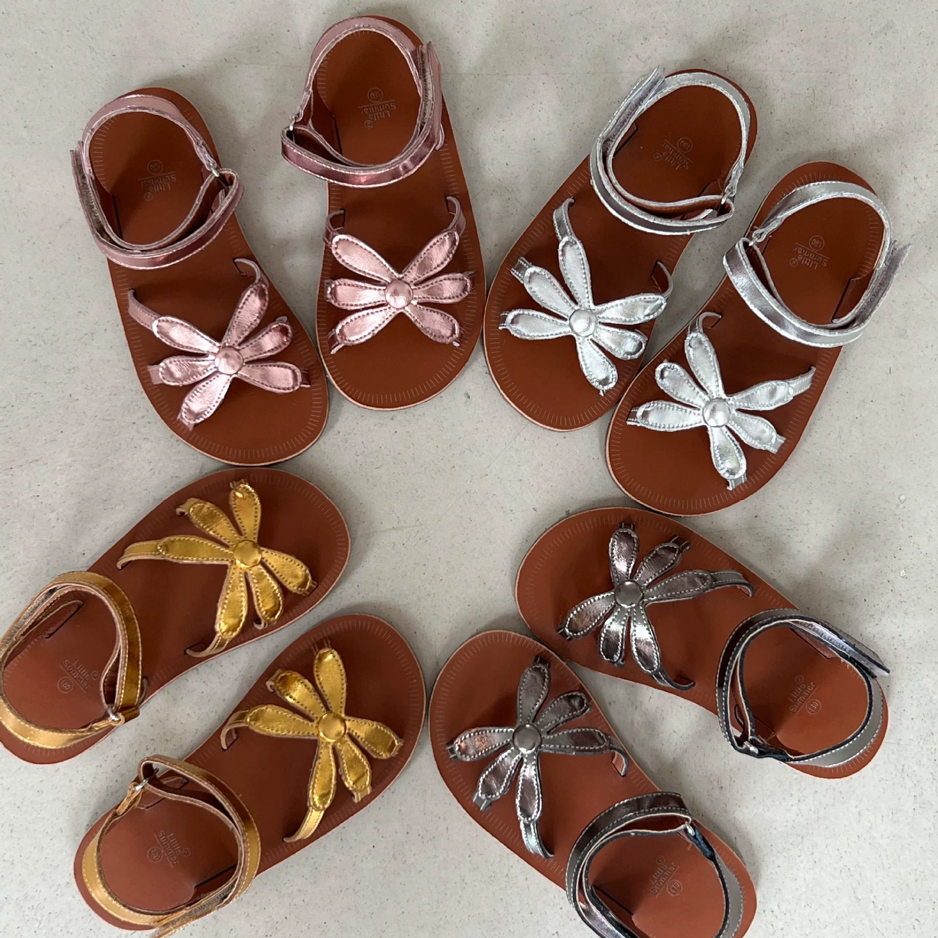 Littlesummer новые детские нескользящие сандалии с мягкой подошвой и милыми цветочными ромашками на липучке, милые и универсальные.