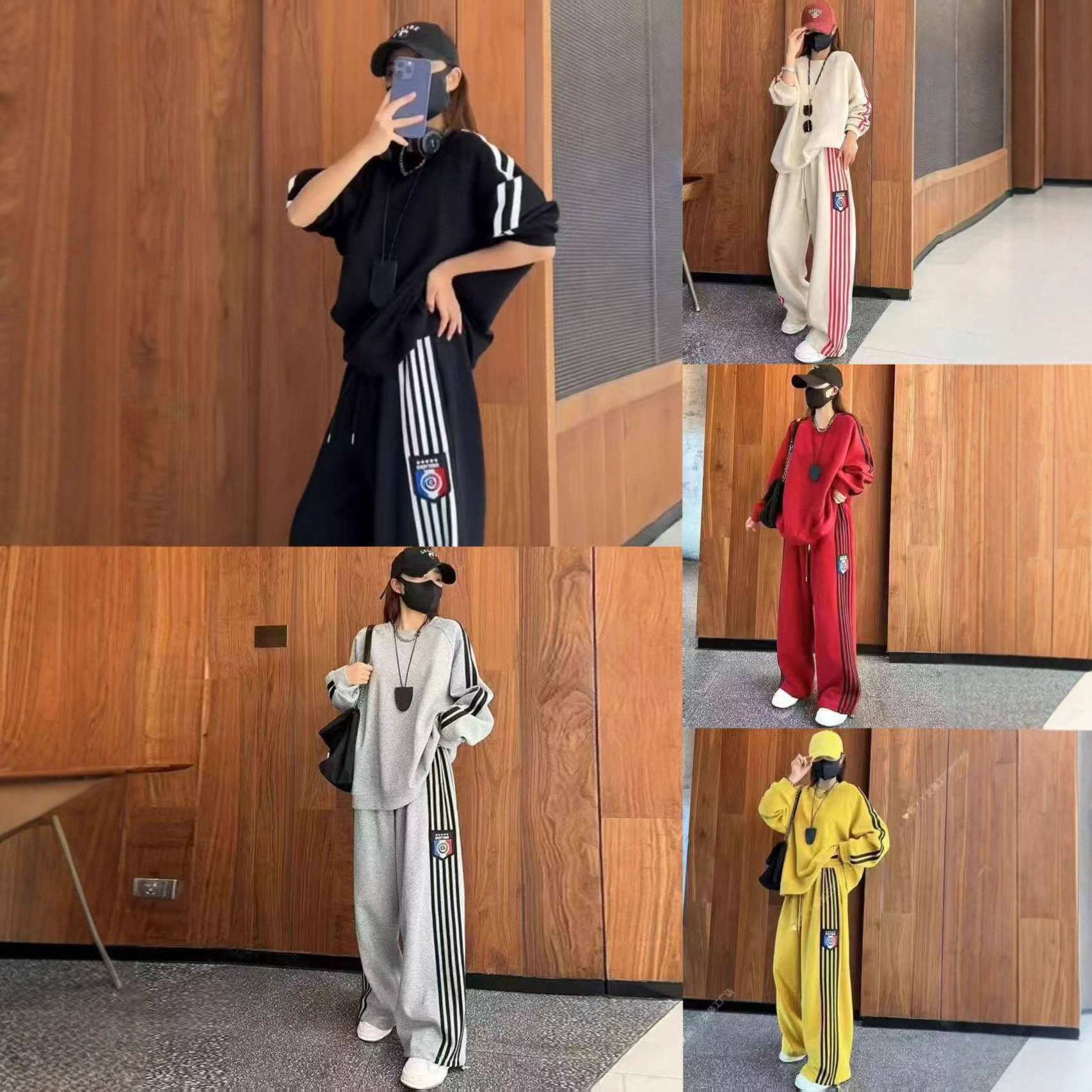 New Sports Suit for Women, Spring & Fall Students, Korean Style Loose Slimming Look Fashionable Round Neck Sweatshirt and Pants Casual Two-Piece Set