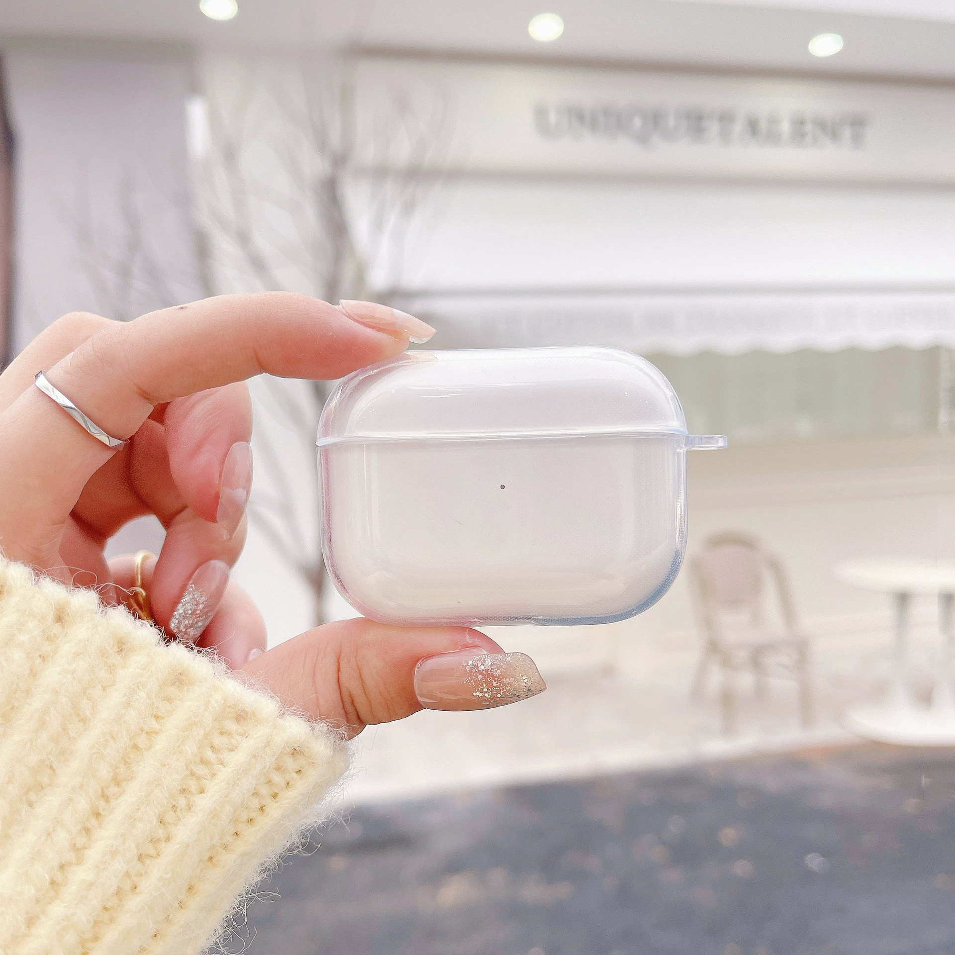 Защитный чехол Apple Прозрачный мультяшный совместимый с наушниками, с маленькими медвежатами, bluetooth