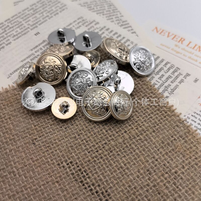 Plastic Buttons, Imitation Metal Buttons, Crown-Shaped Vintage Shirt, Jacket, Suit, Round Large Sweater Clothing Accessories Buttons