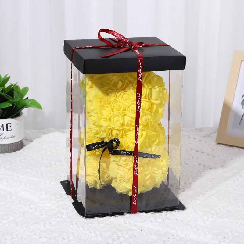 Caja de Regalo con Oso de Rosas, Regalo de Navidad, Caja de Regalo Romántica para el Día de San Valentín, Regalo de Cumpleaños, Venta al por Mayor Directa de Fábrica