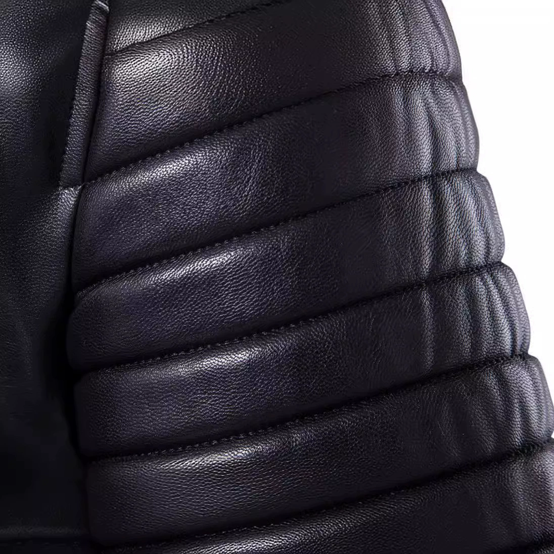 Men's PU leather motorcycle jacket, European cut, multi‑zip biker style, S–2XL