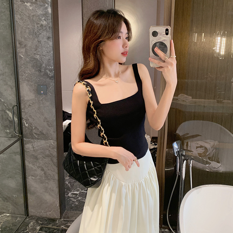 Multicolor hoard! High matching degree Foundation slimming square collar small vest ~ Multicolor hoard! High matching degree Foundation slimming square collar small vest ~