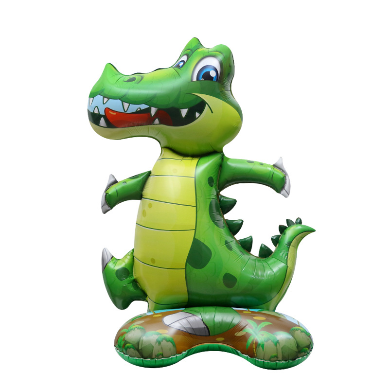 Decoración de ventana fiesta foto globo de gran tamaño 4D tridimensional de pie dinosaurio cocodrilo selva animal globo de dibujos animados