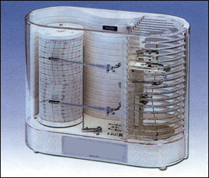 自记式温湿度计/电子的 （带一年的纸55张） 型号:MY19/JZLTH-27R