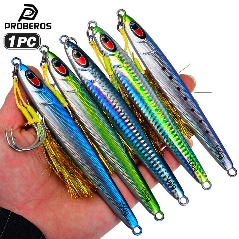 Long-Distance Casting Lure, Fast-Sinking Luminous Jig, Lead Fish Lure for Deep-Sea Boat Fishing, Sea Fishing for Big Game, Double-Hook Lure for Big Fish