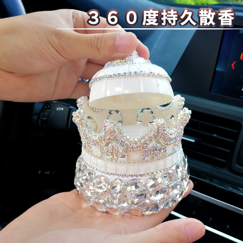 Corona de diamantes, asiento de perfume de coche, decoración de coche, decoración de coche femenina, aromaterapia de coche, transmisión en vivo fresca