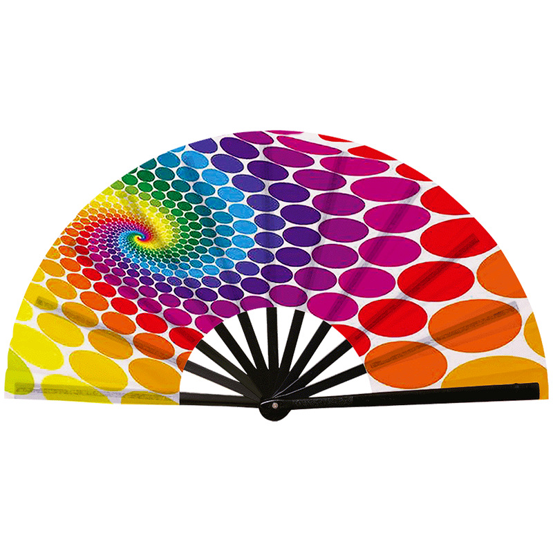 Abanico Plegable de Kung Fu de Plástico, Colorido, para Conciertos y Fiestas