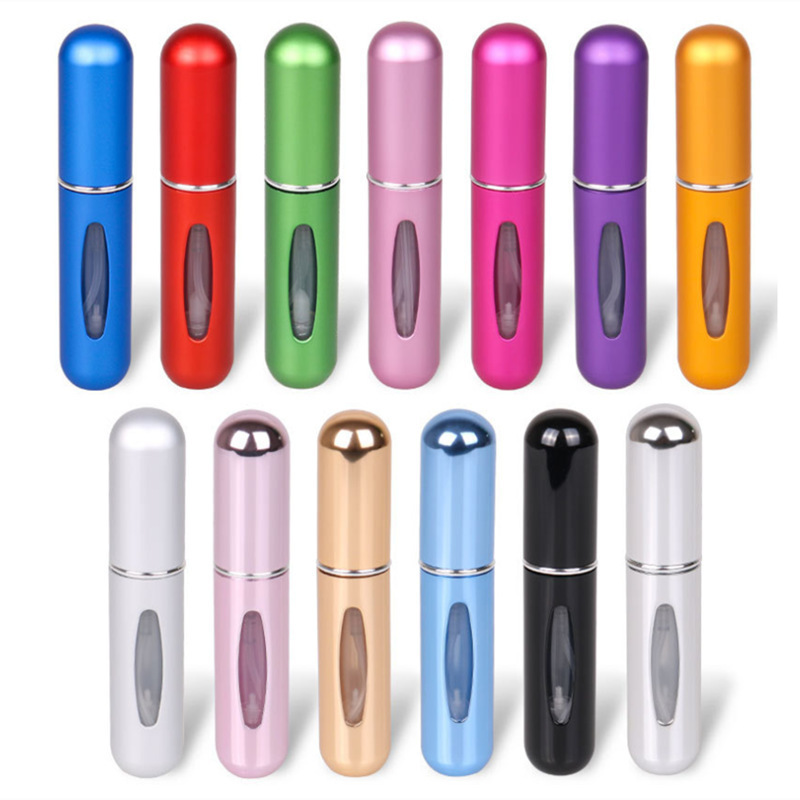 New 5ml Bottom Filling Perfume Spray Bottle Electrochemical Aluminum Recyclable Perfume Filling Bottle Portable Cosmetic Bottle