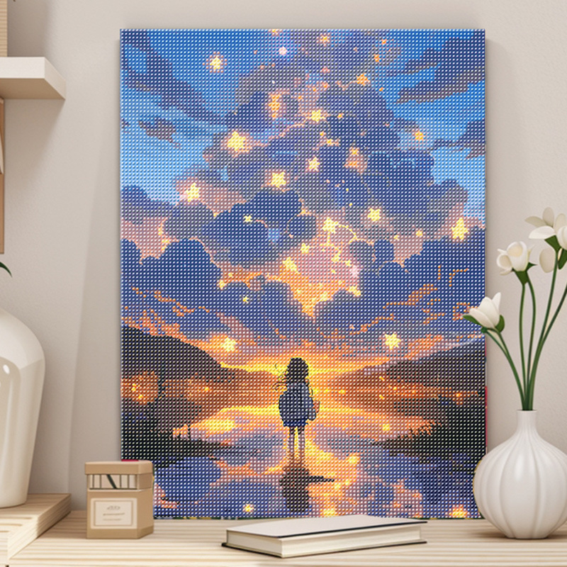 40*50 nueva serie de paisajes de animación transfronteriza pintura de diamantes niños adultos hechos a mano DIY con marco de pintura de diamantes en stock
