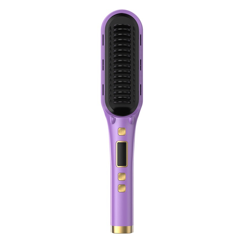 Suministro directo de fábrica de pelo recto peine de iones negativos no duele el pelo rizado recto de doble propósito de madera contrachapada peine eléctrico hogar perezoso artefacto esponjoso